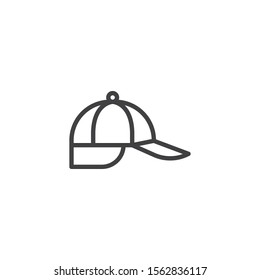Fisher cap line icon. linear style sign for mobile concept and web design. Hiking accessory hat outline vector icon. Symbol, logo illustration. Vector graphics