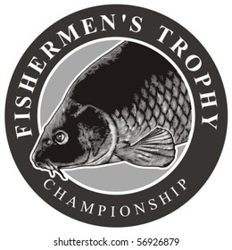 Fisher (fishermen's) vector sign with carp.