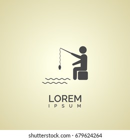 Fisher fishing icon