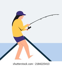 fisher illustration design icon vector	