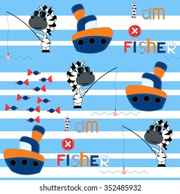 I'm fisher - pattern with zebra in T-shirt style