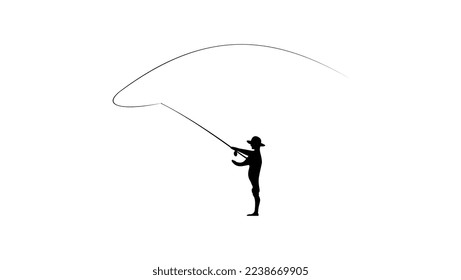 fisher silhouette high quality vector