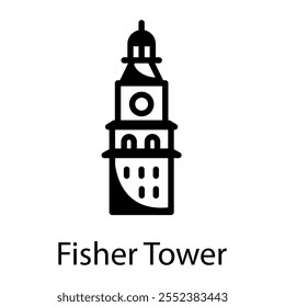 Fisher tower icon in drawing style