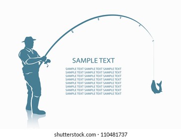 Fisherman background - vector illustration