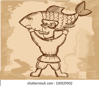 fisherman with big fish