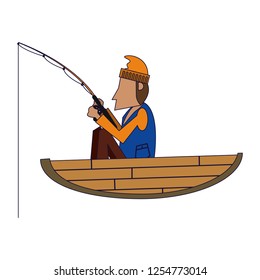 Fisherman in boat