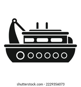 Fisherman boat icon simple vector. Fish boat. Sea trawler