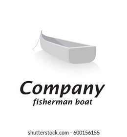 Fisherman boat, isolated vector illustration, on calm water