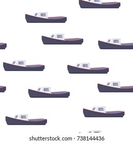 Fisherman boat seamless pattern.Background template.Design element