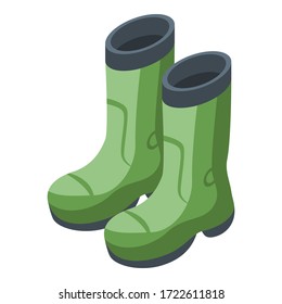 Fisherman boots icon. Isometric of fisherman boots vector icon for web design isolated on white background