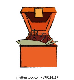 Fisherman box isolated