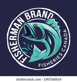 Fisherman brand logo design template