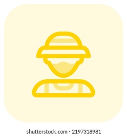 Fisherman with bucket hat having mask on