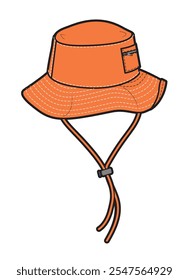 Fisherman bucket hat mockup template vector illustration.