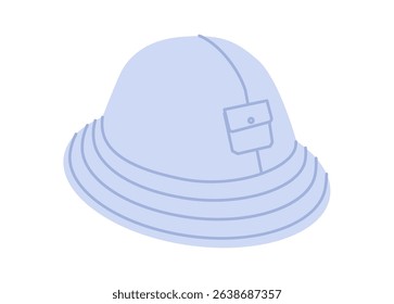 Fisherman Bucket Hat with pocket. Summer Head Fashion accessory cap clothing technical illustration. Vector headgear for Men, women, unisex style, flat template CAD mockup sketch outline isolated