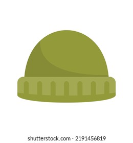 Fisherman cap icon. Flat illustration of fisherman cap vector icon isolated on white background