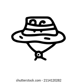 fisherman cap line vector doodle simple icon