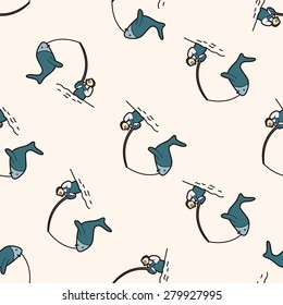 fisherman cartoon , cartoon seamless pattern background