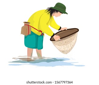fisherman cartoon shape vector design