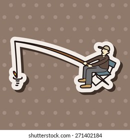 fisherman cartoon theme elements