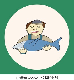 fisherman cartoon theme elements