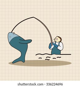 fisherman cartoon theme elements