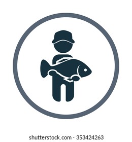 Fisherman Catch Big Fish Icon