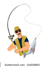 Fisherman caught a fish 