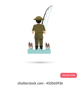 Fisherman color flat icon