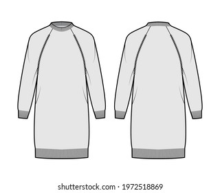 Fisherman Dress Sweater Technical Fashion Illustration Stock Vector ...