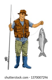 fisherman with the fish