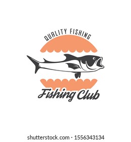 Fisherman or fish icon. Trout fishing. Fisherman with big fish.