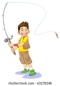 the fisherman and a fishhook, vector