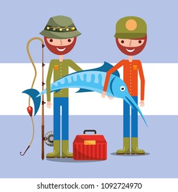 fisherman fishing cartoon