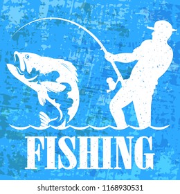 Fisherman with a fishing rod banner