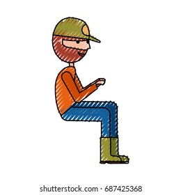fisherman with hat avatar character