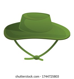 Fisherman hat icon. Cartoon of fisherman hat vector icon for web design isolated on white background