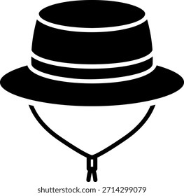 Fisherman Hat Icon Isolated on White Background