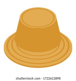 Fisherman hat icon. Isometric of fisherman hat vector icon for web design isolated on white background