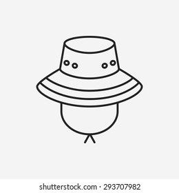fisherman hat line icon