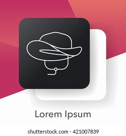 fisherman hat line icon