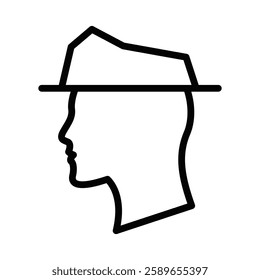 Fisherman hat vector icon for fishing and outdoor activities. Editable stroke.