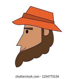 Fisherman head with hat