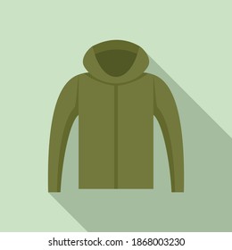Fisherman hoodie icon. Flat illustration of fisherman hoodie vector icon for web design