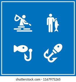 fisherman icon. 4 fisherman vector set. fishing icons for web and design about fisherman theme