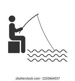 Fisherman icon. Angler fishing vector ilustration.