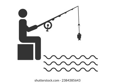 Fisherman icon. Angler fishing vector ilustration.