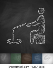 fisherman icon. Hand drawn vector illustration