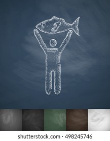 fisherman icon. Hand drawn vector illustration