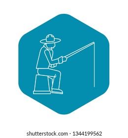 Fisherman icon. Outline illustration of fisherman vector icon for web